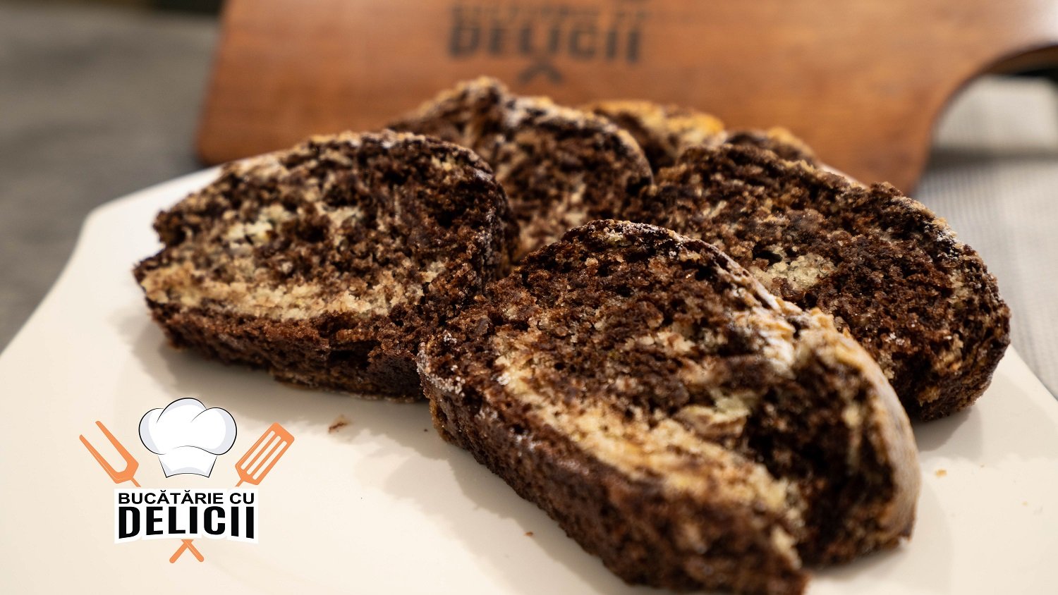 Chec pufos de post marmorat cu cacao