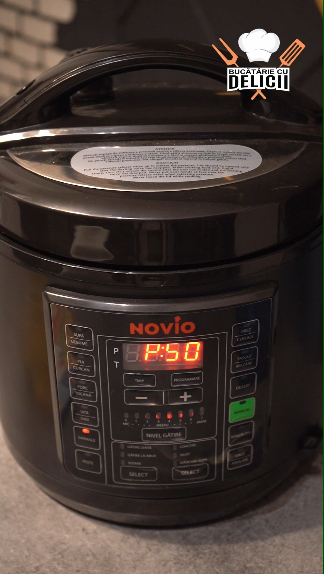 multicooker setat pe program sarmale 50 minute